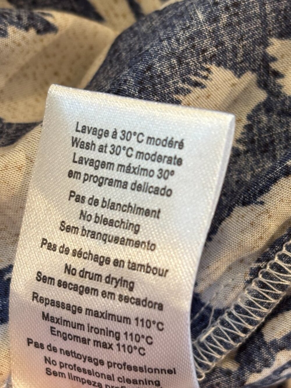 Molly Bracken Wide Leg Pants Navy Cream Animal Print Size XL NWT - Picture 7 of 7